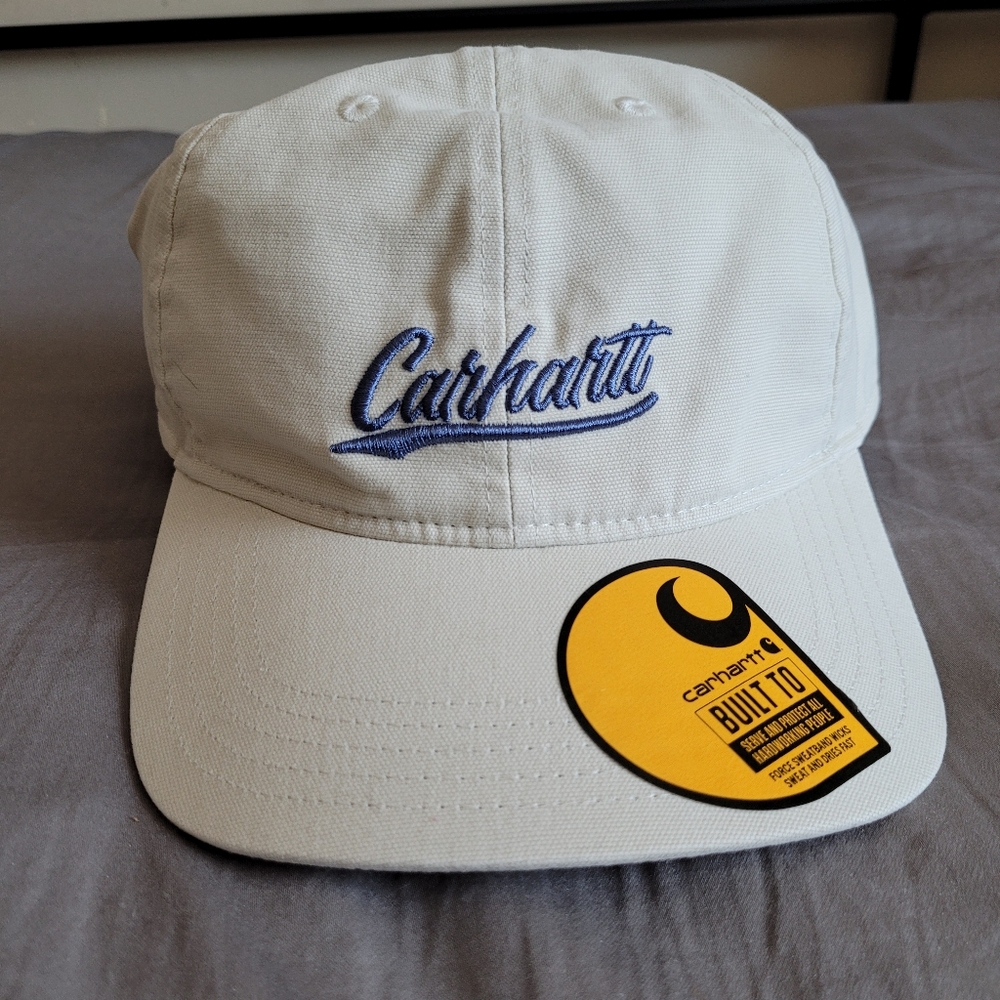Carhartt Women's Oat Milk Canvas Script Graphic Cap NWT
